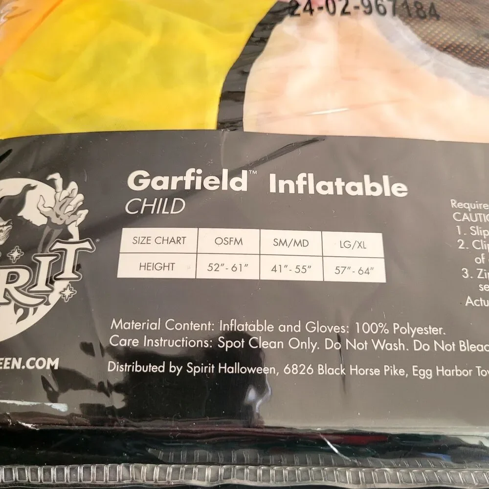 Nickelodeon Garfield Inflatable Costume Child